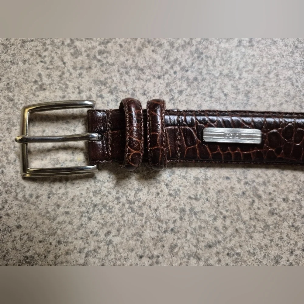 NWT Polo Ralph Lauren Brown Leather Belt, Size 49
